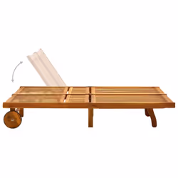 vidaXL Solid Acacia Wood 2-Person Sun Loungers Outdoor Furniture Seating Sunbeds - Additional view 4