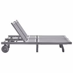 vidaXL Solid Acacia Wood 2-Person Sun Loungers Outdoor Furniture Seating Sunbeds