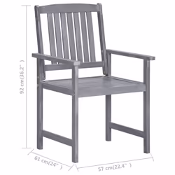 VidaXL 311875 outdoor chair Terrace Acacia wood Grey - Additional view 8