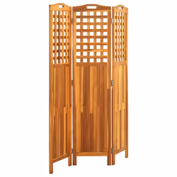 vidaXL Solid Acacia Wood 3-Panel Room Divider 121x2x170 cm Decorative Screen