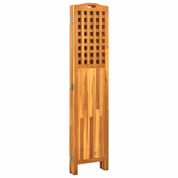 vidaXL Solid Acacia Wood 4-Panel Room Divider 161x2x170 cm Decorative Screen