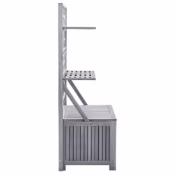vidaXL Solid Acacia Wood Storage Box with Trellis Grey 99x55x160 cm Sunbed - Additional view 3
