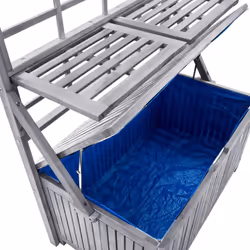 vidaXL Solid Acacia Wood Storage Box with Trellis Grey 99x55x160 cm Sunbed - Additional view 6