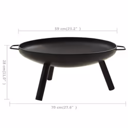 vidaXL Fire Pit Steel Fireplace Patio Heater Garden Furace Outdoor Burner Tool - Additional view 4