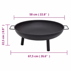 vidaXL Fire Pit Steel Outdoor Fireplace Patio Heater Garden Furace Burner Tool