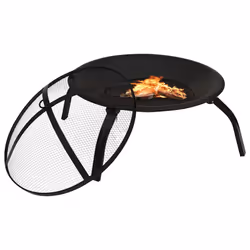 vidaXL 2-in-1 Fire Pit and BBQ with Poker Steel Patio Charcoal Grill Fireplace