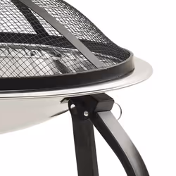 vidaXL 2-in-1 Fire Pit and BBQ with Poker Stainless Steel Fireplace Patio - Additional view 5