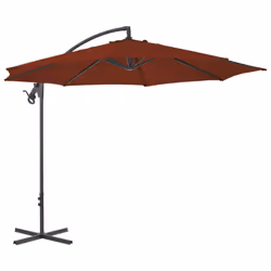 vidaXL Cantilever Garden Parasol with Steel Pole Outdoor Umbrella Terracotta