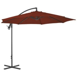 vidaXL Cantilever Garden Parasol with Steel Pole Outdoor Umbrella Terracotta