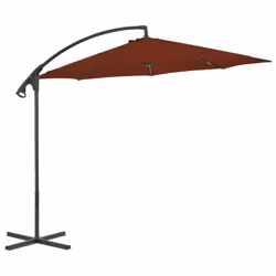 vidaXL Cantilever Garden Parasol with Steel Pole Outdoor Umbrella Terracotta