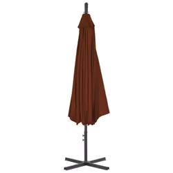 vidaXL Cantilever Garden Parasol with Steel Pole Outdoor Umbrella Terracotta