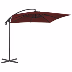 vidaXL Cantilever Garden Parasol with Steel Pole Outdoor Umbrella Wine Red