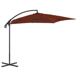 vidaXL Cantilever Garden Parasol with Steel Pole Outdoor Umbrella Terracotta
