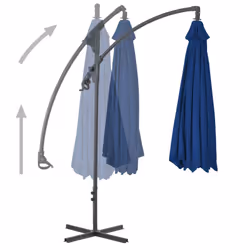 vidaXL Cantilever Garden Parasol with Steel Pole Canopy Outdoor Umbrella Azure