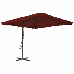 vidaXL Garden Parasol with Steel Pole Sunshade Outdoor Umbrella Bordeaux Red