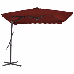 vidaXL Garden Parasol with Steel Pole Sunshade Outdoor Umbrella Bordeaux Red