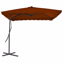 vidaXL Garden Parasol with Steel Pole Sunshade Outdoor Umbrella Terracotta