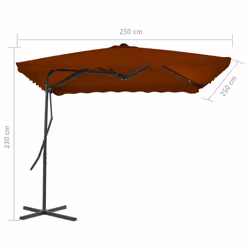 vidaXL Garden Parasol with Steel Pole Sunshade Outdoor Umbrella Terracotta - Additional view 5