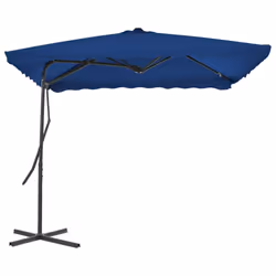 vidaXL Garden Parasol with Steel Pole Sunshade Outdoor Umbrella Canopy Blue