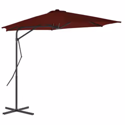 vidaXL Garden Parasol with Steel Pole Sunshade Outdoor Umbrella Bordeaux Red