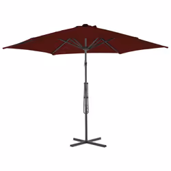 vidaXL Garden Parasol with Steel Pole Sunshade Outdoor Umbrella Bordeaux Red