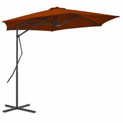 vidaXL Garden Parasol with Steel Pole Sunshade Outdoor Umbrella Terracotta