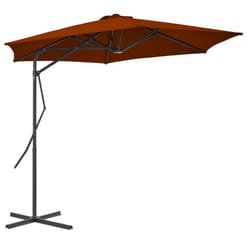 vidaXL Garden Parasol with Steel Pole Sunshade Outdoor Umbrella Terracotta