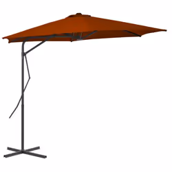 vidaXL Garden Parasol with Steel Pole Sunshade Outdoor Umbrella Terracotta