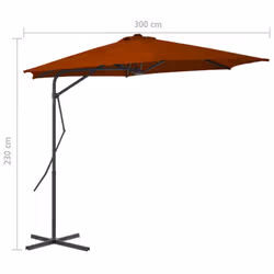 vidaXL Garden Parasol with Steel Pole Sunshade Outdoor Umbrella Terracotta - Additional view 6