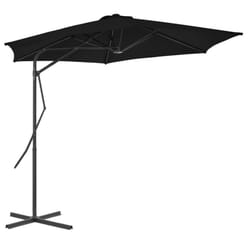 vidaXL Garden Parasol with Steel Pole Sunshade Outdoor Umbrella Canopy Black