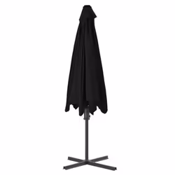 vidaXL Garden Parasol with Steel Pole Sunshade Outdoor Umbrella Canopy Black - Additional view 4