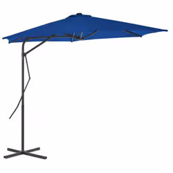 vidaXL Garden Parasol with Steel Pole Sunshade Outdoor Umbrella Canopy Blue