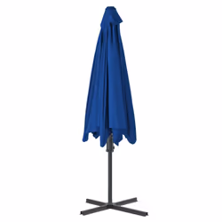 vidaXL Garden Parasol with Steel Pole Sunshade Outdoor Umbrella Canopy Blue - Additional view 4