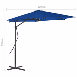 vidaXL Garden Parasol with Steel Pole Sunshade Outdoor Umbrella Canopy Blue - Additional view 6