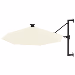 vidaXL Wall-mounted Garden Parasol with LEDs Sunshade Outdoor Umbrella Sand
