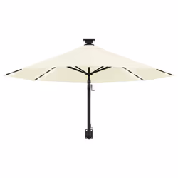 vidaXL Wall-mounted Garden Parasol with LEDs Sunshade Outdoor Umbrella Sand