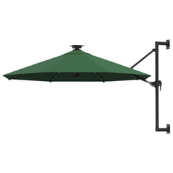 vidaXL Wall-mounted Garden Parasol with LEDs Sunshade Outdoor Umbrella Green