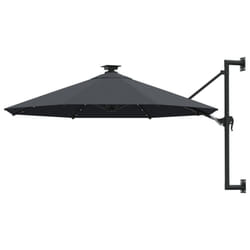 vidaXL Wall-mounted Garden Parasol with LEDs Shade Outdoor Umbrella Anthracite