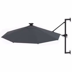 vidaXL Wall-mounted Garden Parasol with LEDs Shade Outdoor Umbrella Anthracite