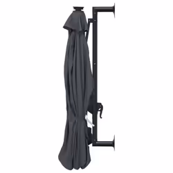 vidaXL Wall-mounted Garden Parasol with LEDs Shade Outdoor Umbrella Anthracite - Additional view 4