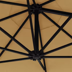 vidaXL Wall-mounted Garden Parasol with LEDs Sunshade Outdoor Umbrella Taupe - Additional view 7