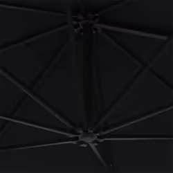 vidaXL Wall-mounted Garden Parasol with LEDs Sunshade Outdoor Umbrella Black