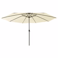 vidaXL Garden Parasol with LED Lights Sunshade Outdoor Umbrella Canopy Sand