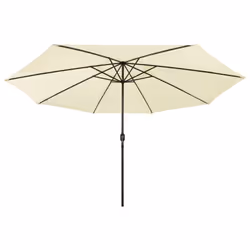 vidaXL Garden Parasol with LED Lights Sunshade Outdoor Umbrella Canopy Sand