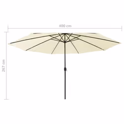 vidaXL Garden Parasol with LED Lights Sunshade Outdoor Umbrella Canopy Sand - Additional view 6