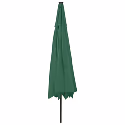 vidaXL Outdoor Parasol with LED Lights and Metal Pole 400 cm Green Sunshade - Additional view 4