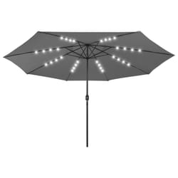 vidaXL Garden Parasol with LED Lights Sunshade Outdoor Umbrella Anthracite