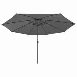 vidaXL Garden Parasol with LED Lights Sunshade Outdoor Umbrella Anthracite