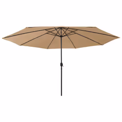 vidaXL Outdoor Parasol with LED Lights and Metal Pole 400 cm Taupe Sunshade - Additional view 2