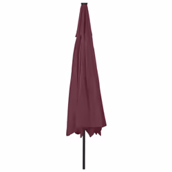 vidaXL Outdoor Parasol with LED Lights and Metal Pole 400 cm Bordeaux Red - Additional view 4